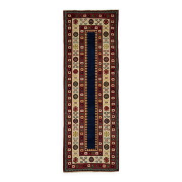 Turkish Handknotted Wool Oushak Rug 100 cm x 292 cm