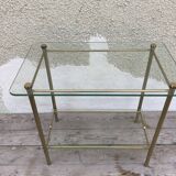 Coffee table brass and glass, 70s