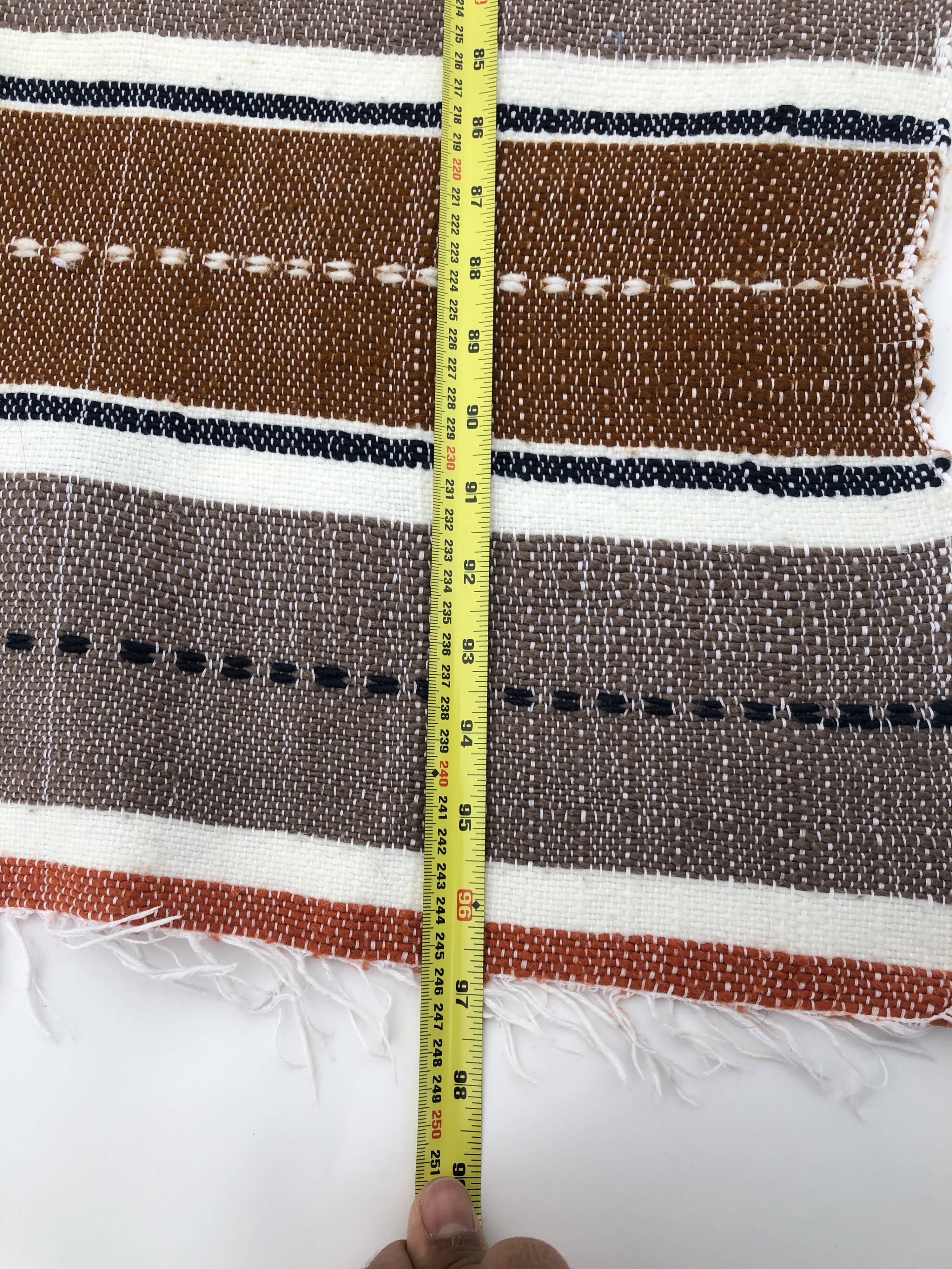 Large Handmade (#1) Striped Vintage Boho Algerian Berber Rug