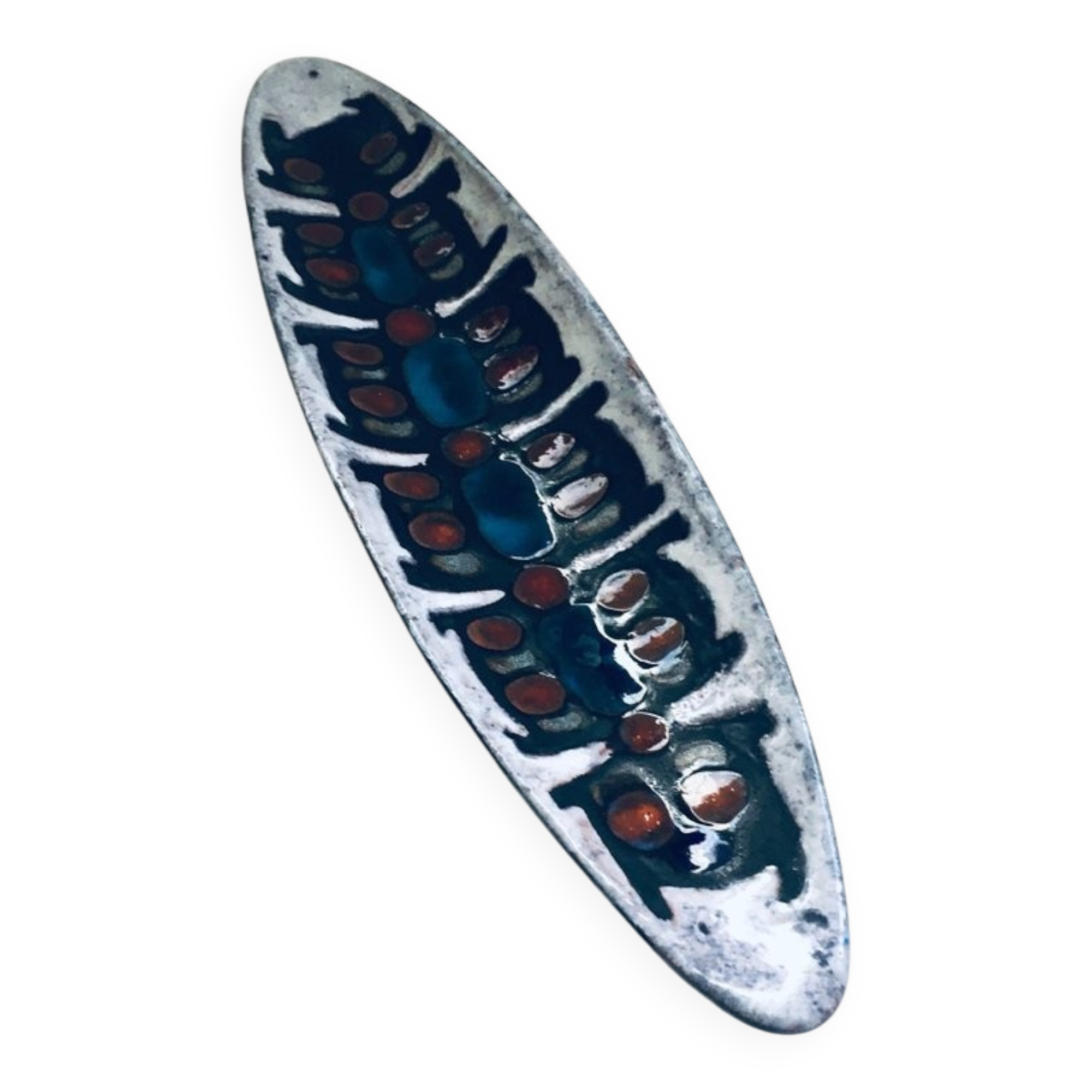 Art ceramic surfboard bowl dish by Rogier Vandeweghe for Perignem Studio, Belgium, 1960s