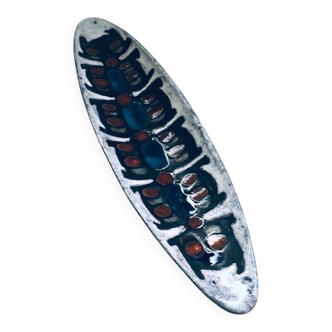 Art ceramic surfboard bowl dish by Rogier Vandeweghe for Perignem Studio, Belgium, 1960s