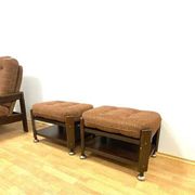 Fauteuils rétro avec repose-pieds, Hikor, années 1970