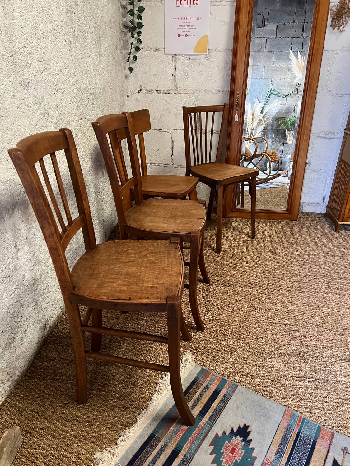 4 vintage bistro chairs