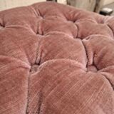 Paire de chaises Napoléon III noir et velours rose