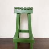 Wooden slatted stool