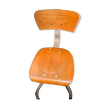 Industrial metal and wood chair