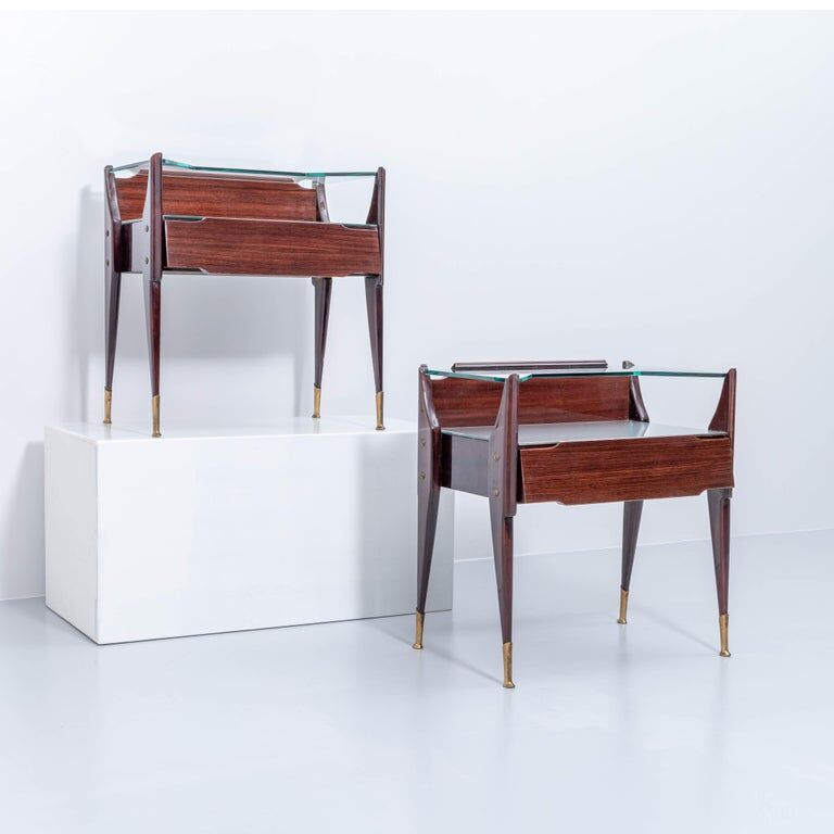Set of 2 bedside tables by La Permanente Mobili Cant Italy 1950s