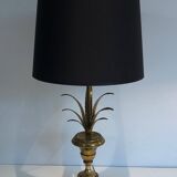 Neoclassical Palm Tree Table Lamp in Brass in the Style of M