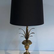 Neoclassical Palm Tree Table Lamp in Brass in the Style of M