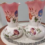 Pair of art deco opaline vases from the 1930s