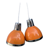 Orange pendant lamps