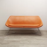 Allermuir open sofa in orange leather