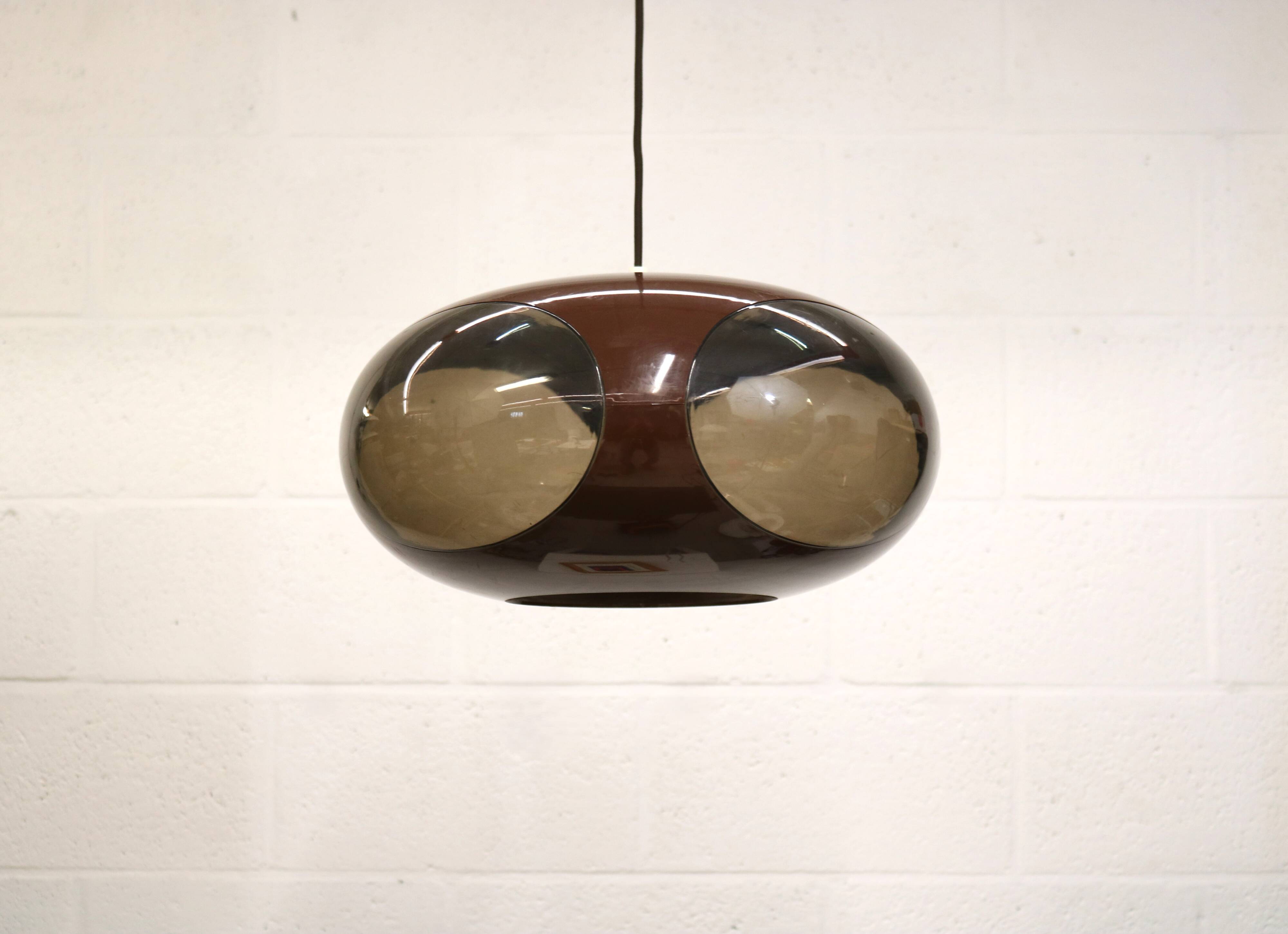 Space age bug eye ufo lamp *** Massive Belgium *** chocolat brown colour **