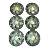 6 oyster plates and 1 large Saint-Clément dish