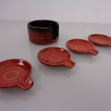 Pop Art Ceramic Ashtrays by Romolo Verzolini for Questa Maiolica, Italy, 1970s, Set of 5
