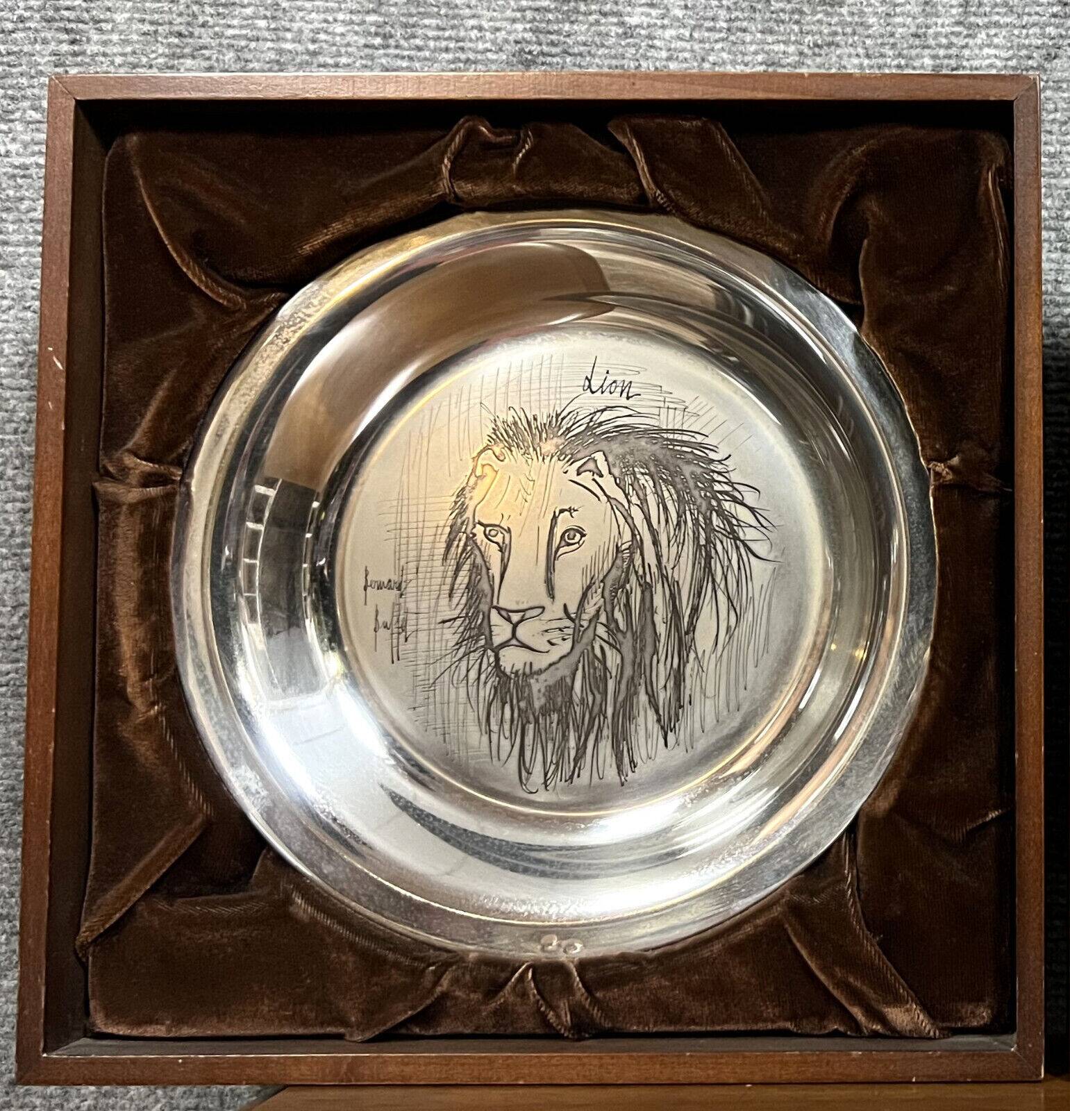 Bernard buffet publisher's medal: etched silver plate representing a lion (1976)
