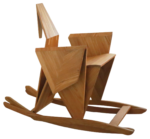 Sculptural rocking chair origami bird
