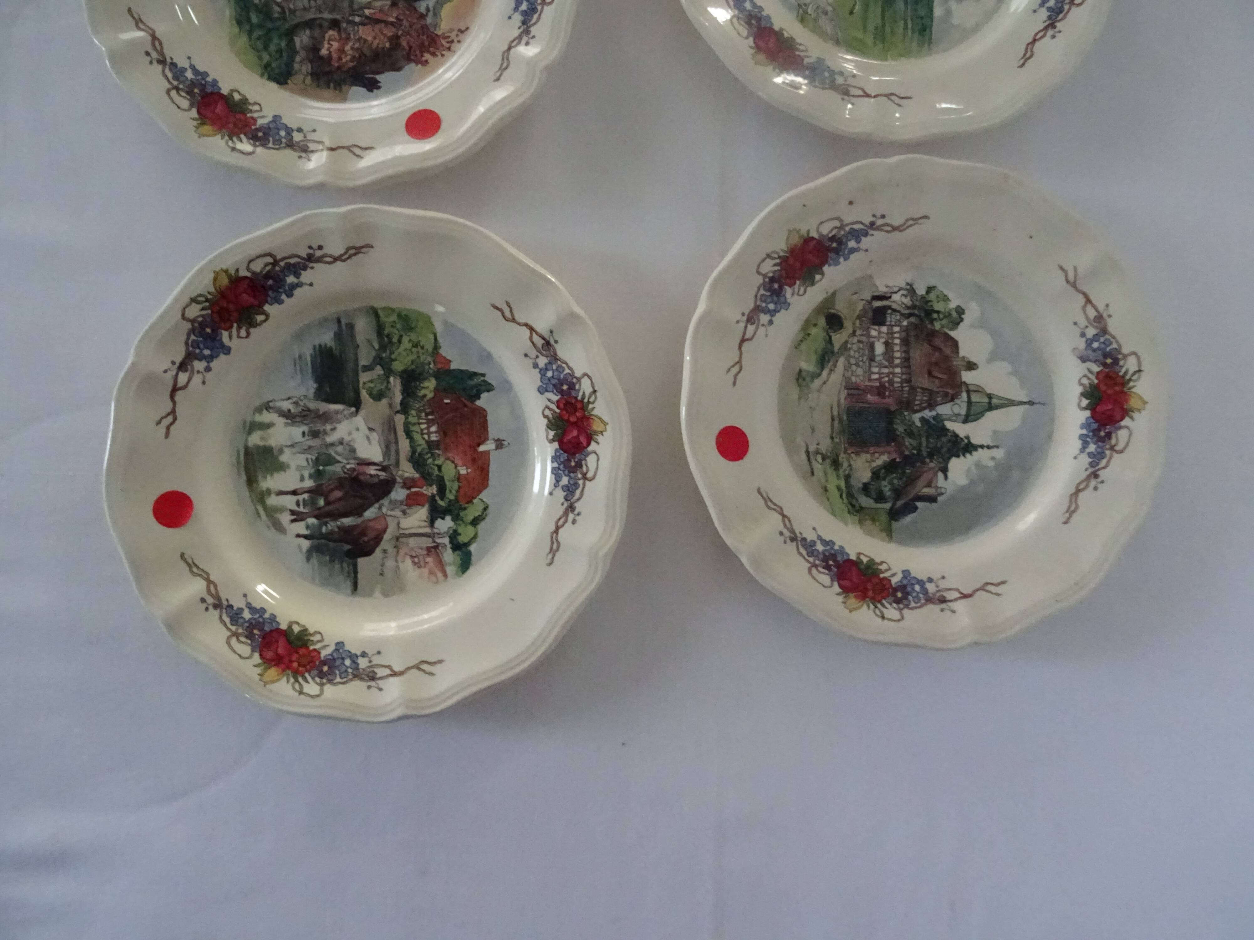 6 dessert plates LOUX Obernai 557112 sarreguemines