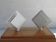 Pair of Lumiance bedside lamps or wall lights in lacquered sheet metal
