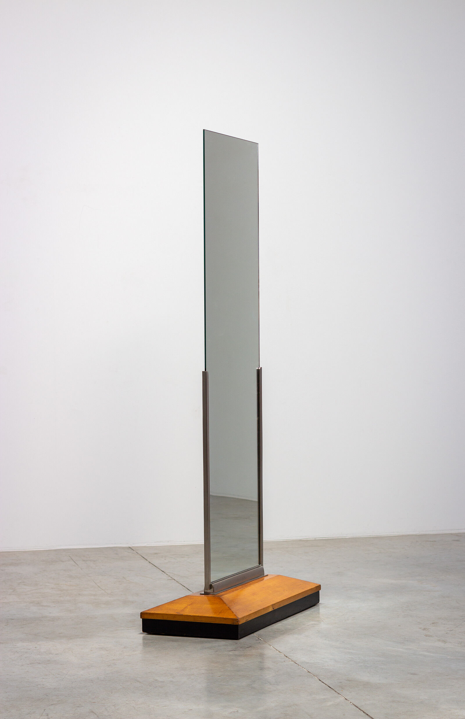 Art deco rectangular mirror in walnut wood 1930 176x80cm