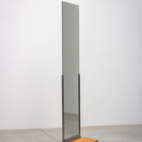 Art deco rectangular mirror in walnut wood 1930 176x80cm