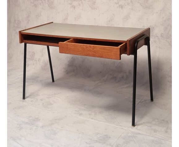 Desk in oak & metal, ca 1956