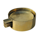 4 brass ashtrays in their 1970 case