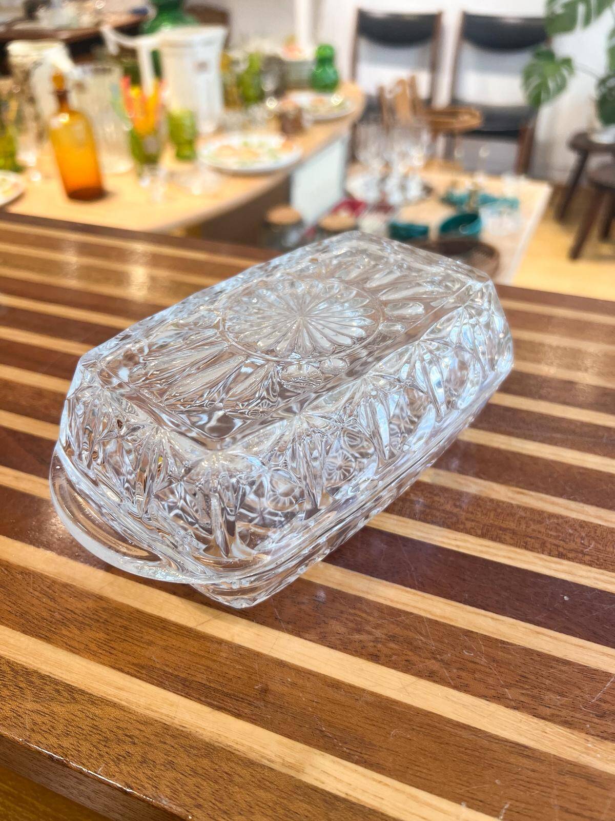 Vintage glass butter dish