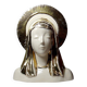 Virgin bust with halo, glazed ceramic, vintage/antique craftsmanship.