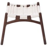 Stool with wenge structure and oak bars with braided seat by Martin Godsk