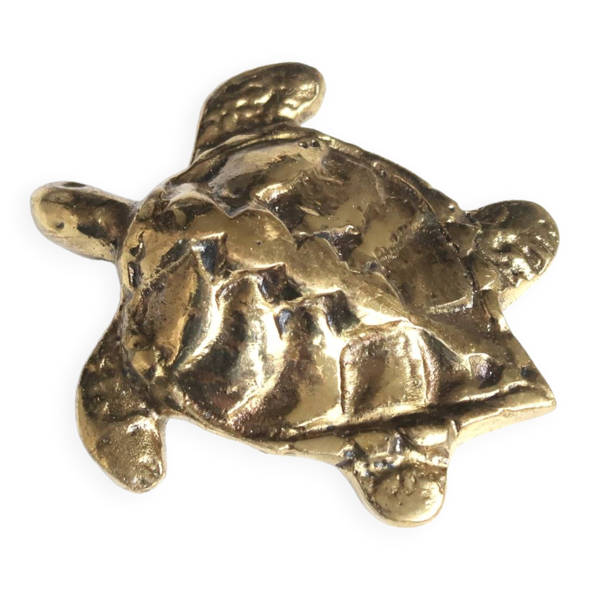 Brass turtle paperweight, 1970s