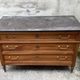 Louis XVI style chest of drawers in walnut, marble top