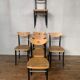 Series Set of 6 vintage bistro chairs in curved wood