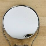 Round double-sided magnifying barber mirror