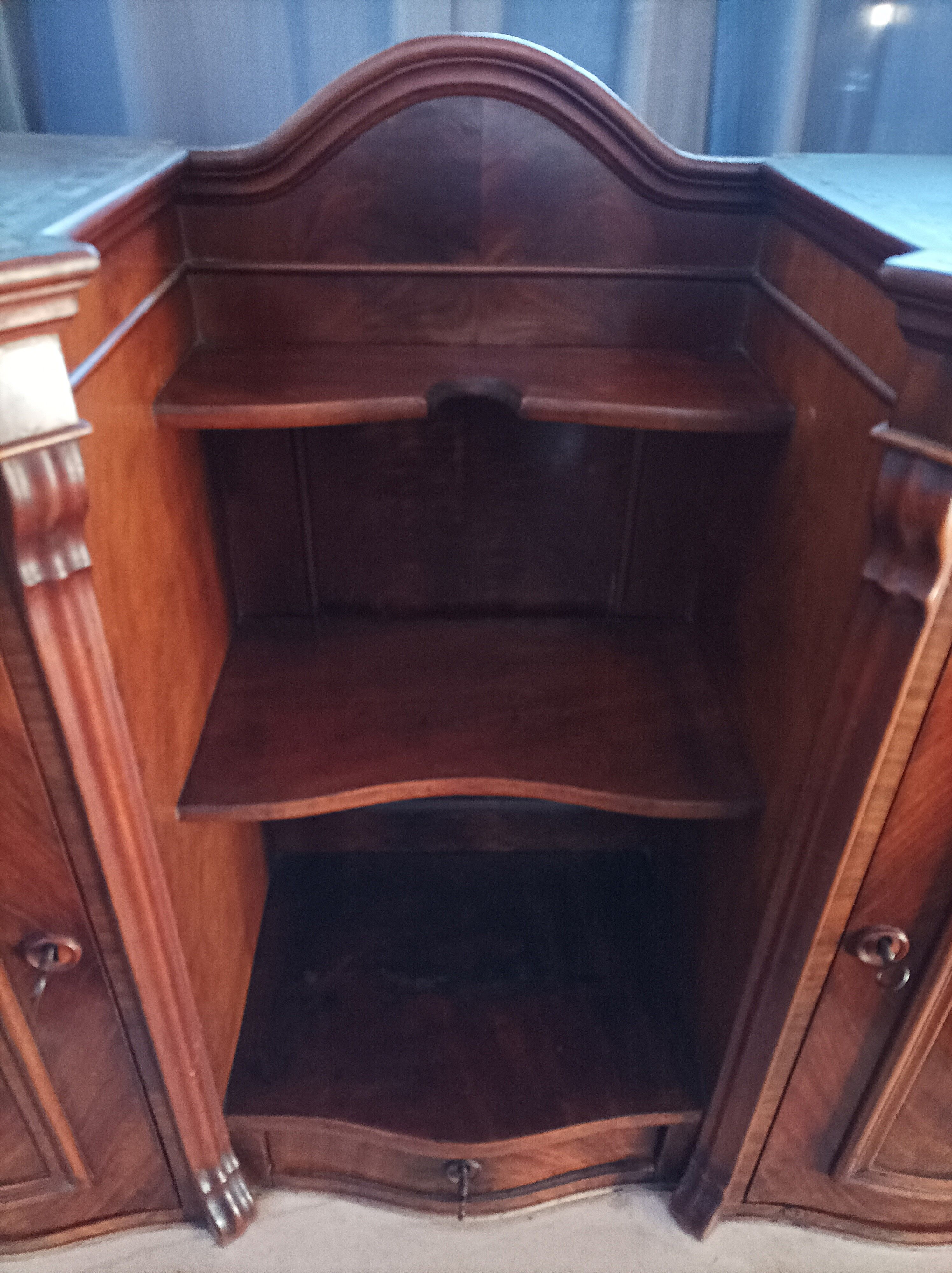 English mahogany shelf sideboard 19th