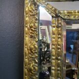 Napoleon III gold copper windshield mirror - 58x38cm