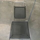 Postmodern vintage metal side chair by Rolf Rahmlow, 1980s