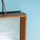 Wooden Japandi Scandinavian mirror from the 70s, minimalist mirror.