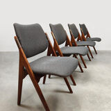 Vintage Scandinavian design dining chairs Olav Houg 1960