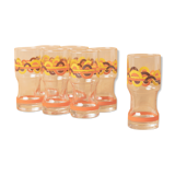 7 glasses orangeade orange pattern circles silkscreen prints vintage 1970