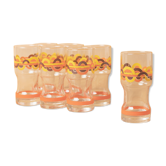 7 glasses orangeade orange pattern circles silkscreen prints vintage 1970