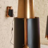 Vintage black brass 'østerport' pendant and wall lamp by Bent Karlby for Lyfa, Denmark 1960s