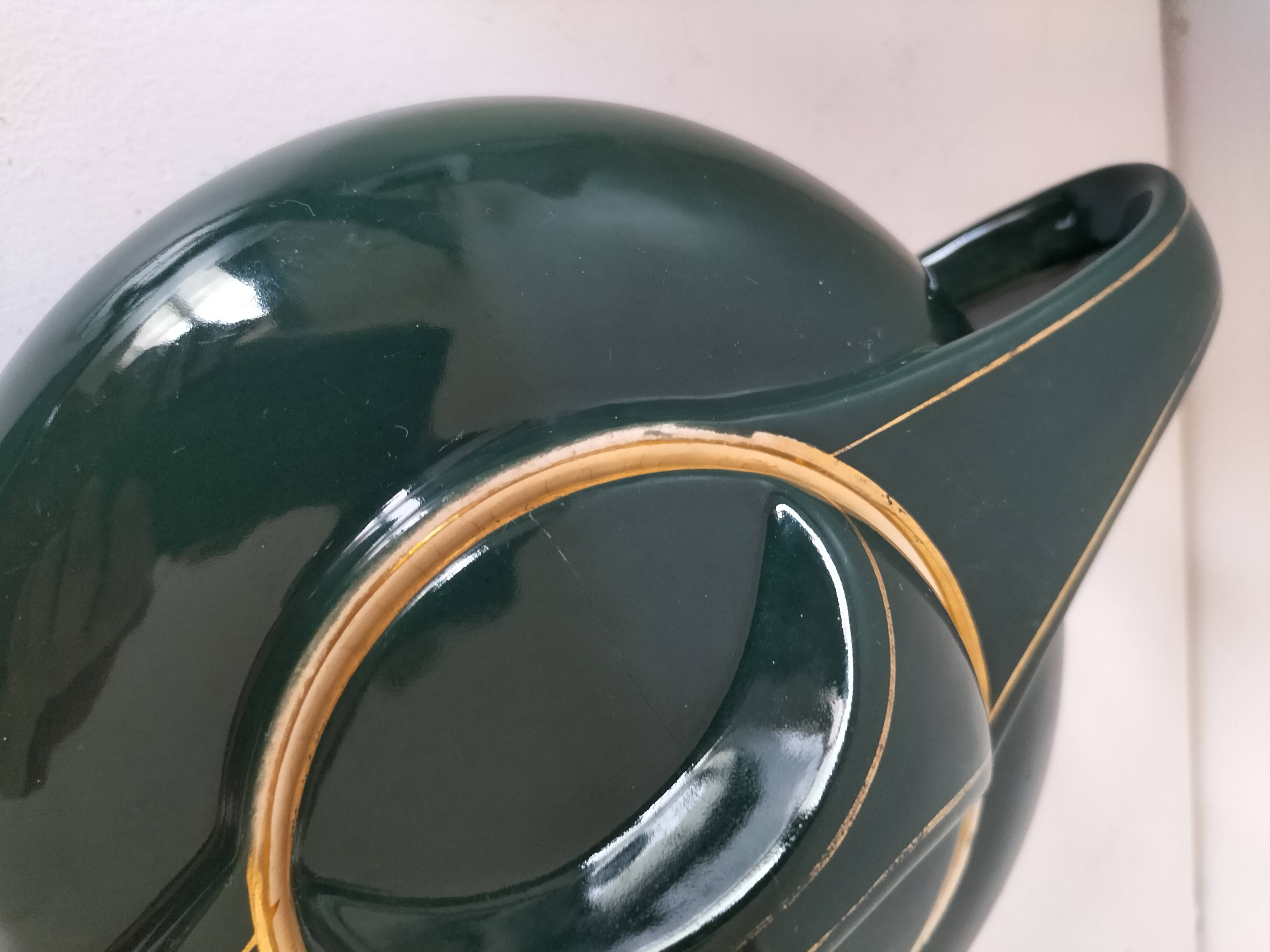 Salins art deco earthenware teapot