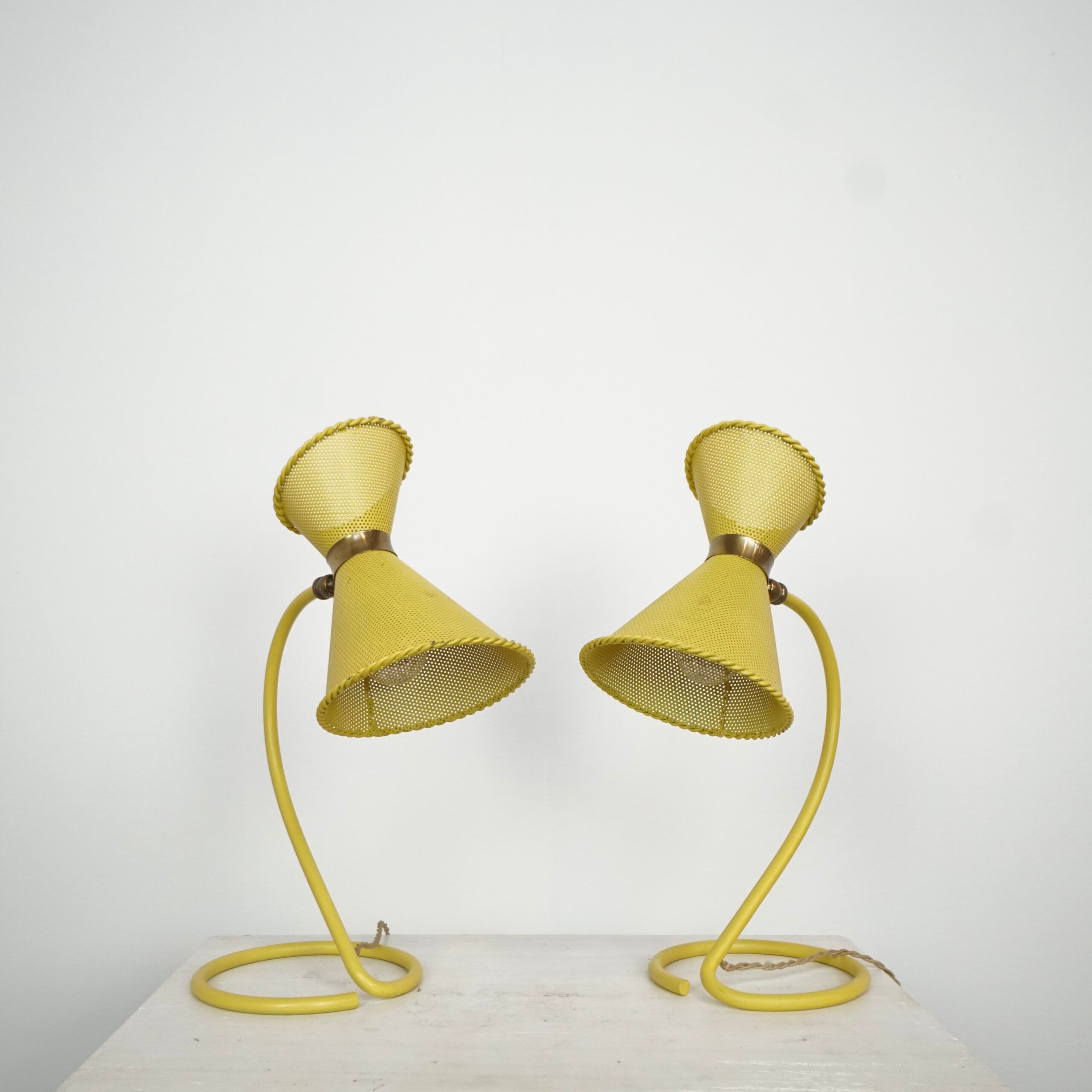 Set of two Mathieu Mategot desk lights