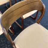 Set of 6 vintage baumann 1970 sled chairs