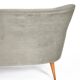 3-seater velvet sofa, original, over 60 years old, grey.