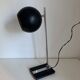 Large vintage 1960s eyeball design black and wood desk lamp - 50 cm
