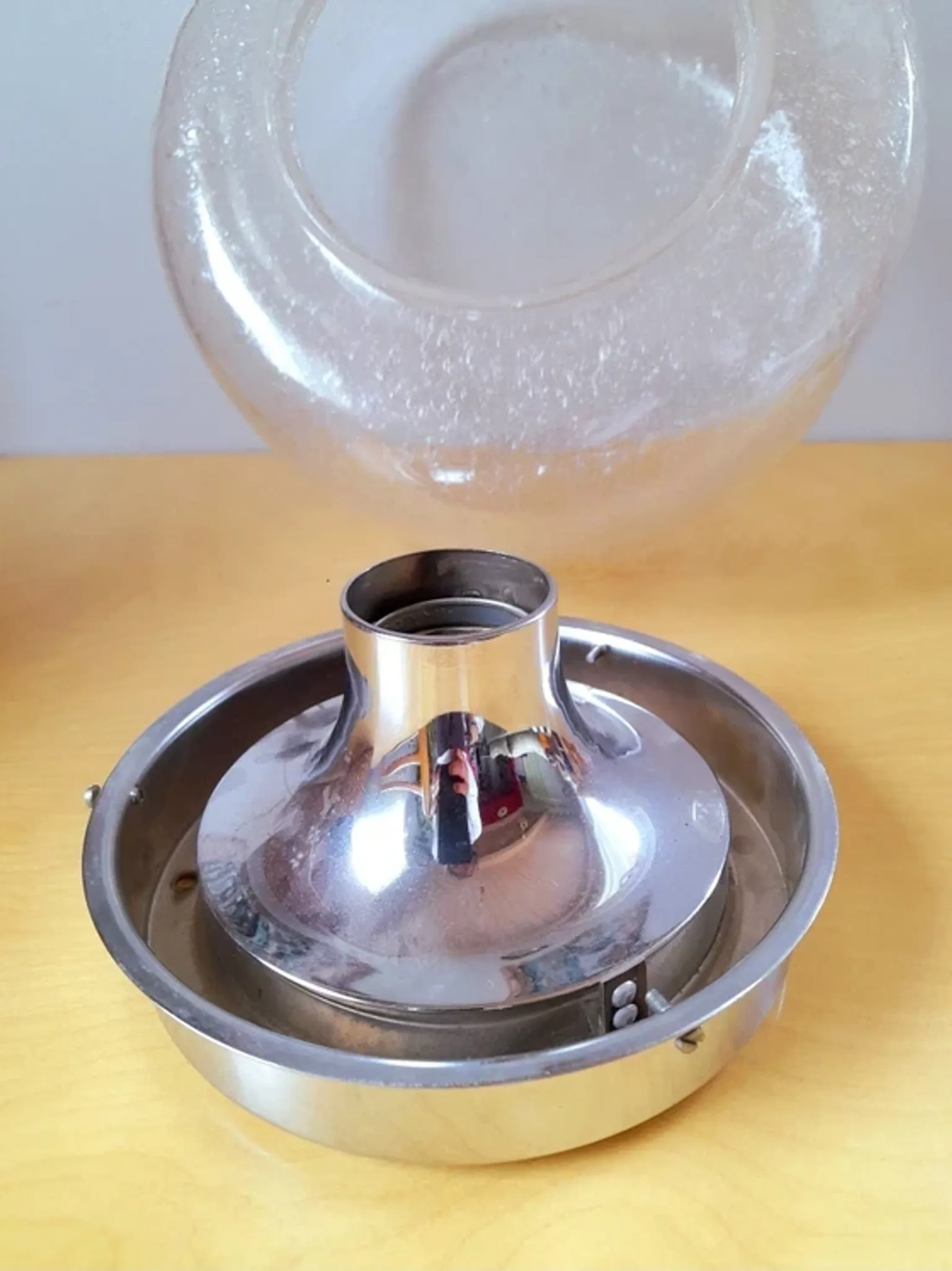 Space age wall or ceiling light in bubble glass from the 1970s.
