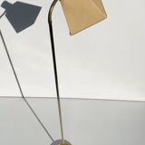 Lampadaire de lecture rétro vintage en laiton par Suède années 1960