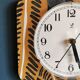 Silent rectangular vintage wall pendulum clock "Jaz ochre gray"